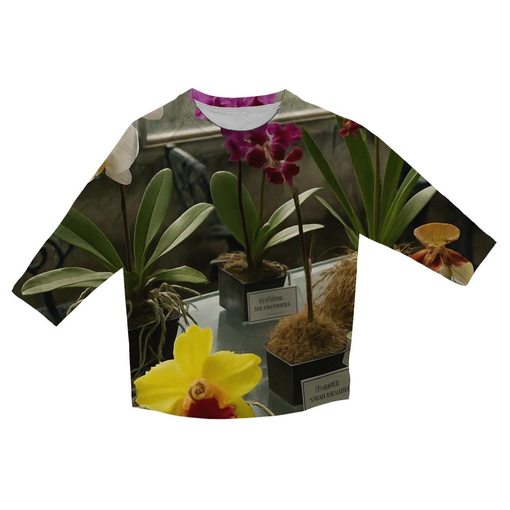 Botanical Conservatory Orchid Table custom 3/4 sleeve shirts