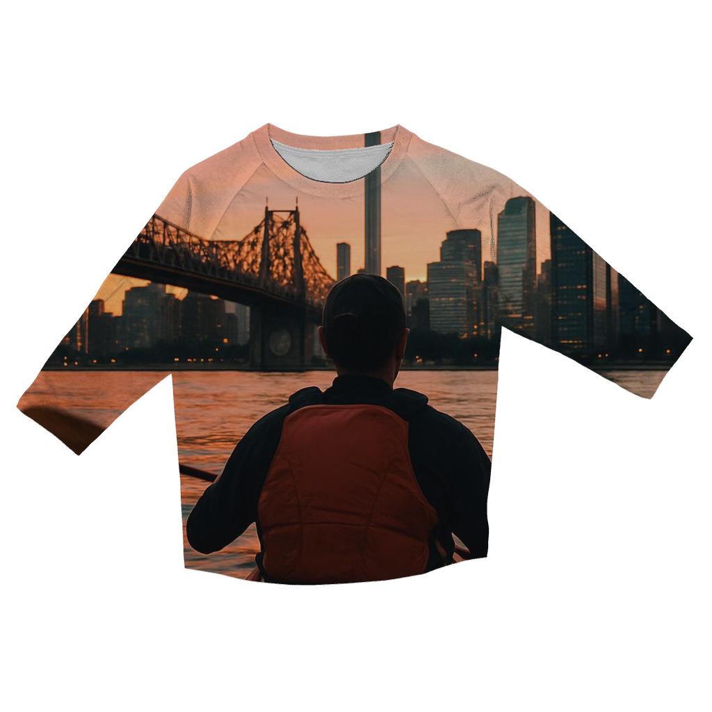 Sunset Kayak With Midtown Backdrop fashion 3/4 sleeve shirts