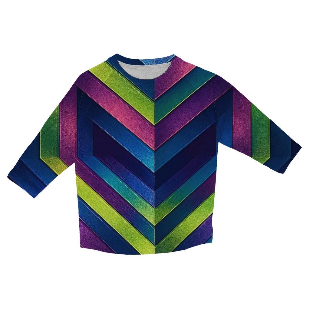 Galaxy Prism Strip casual three quarter sleeve shirts