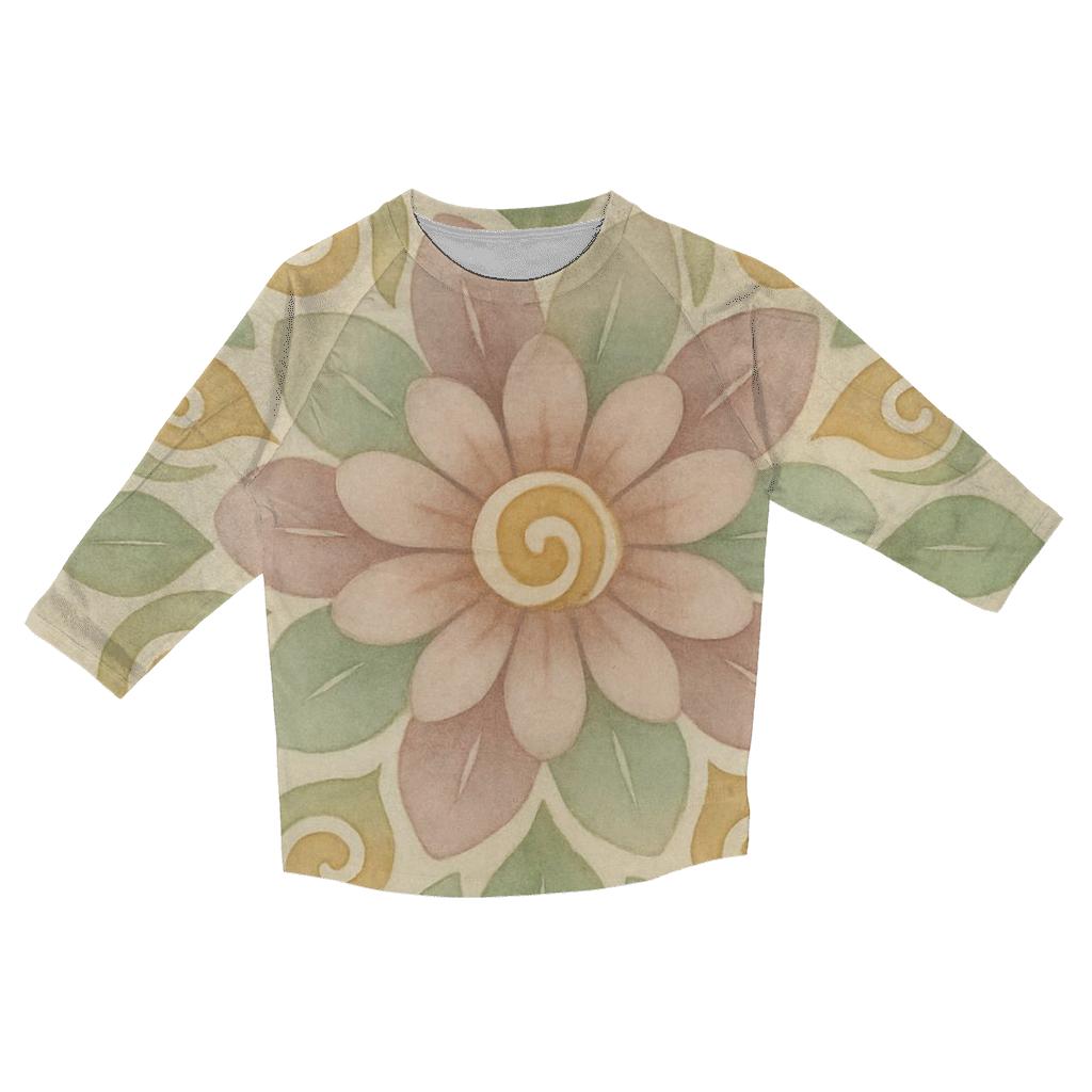 Quiet Bloom Mandala custom 3/4 sleeve shirts