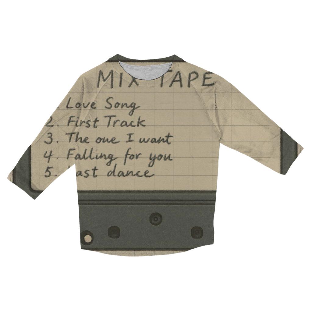Classic Cassette Tape Label cotton quarter sleeve shirts
