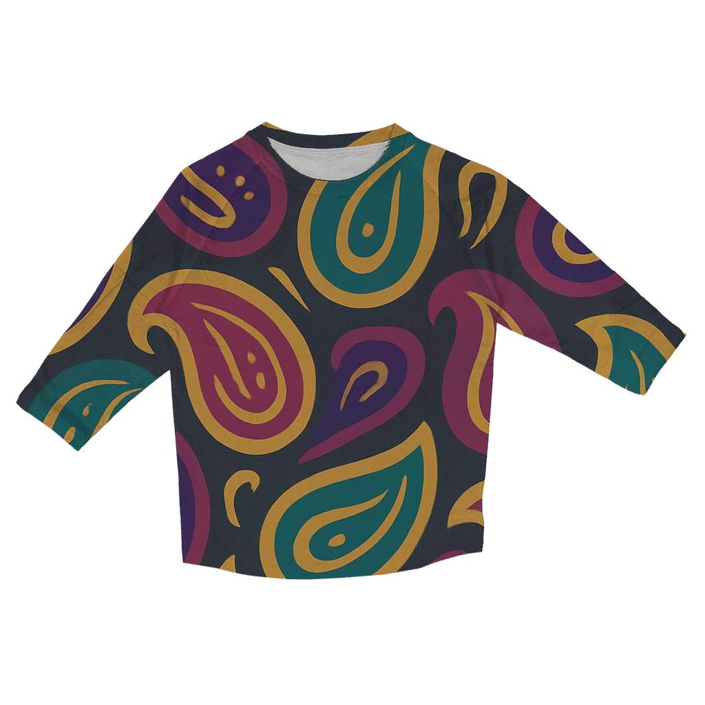 Electric Velvet Paisley fashion 3/4 sleeve shirts