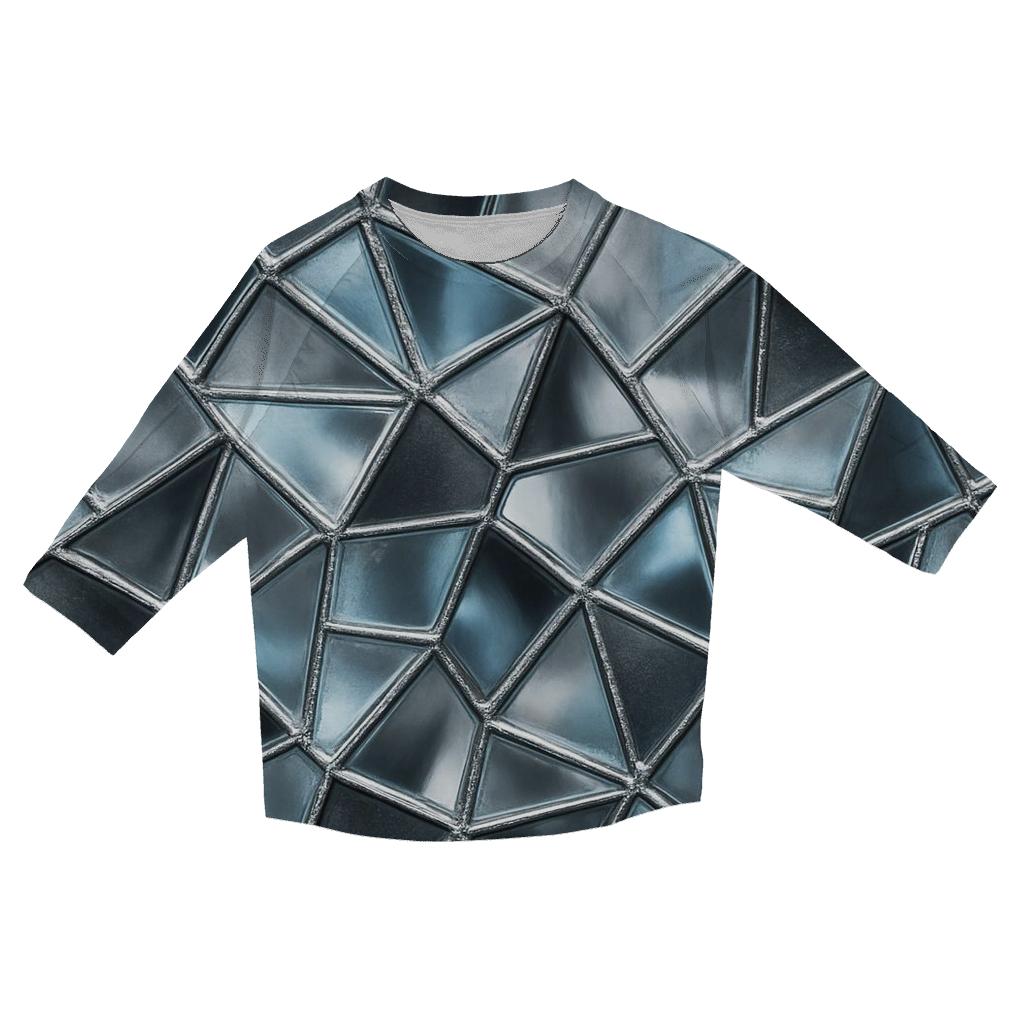 Frosted Mirror Mosaic stylish quarter sleeve tops