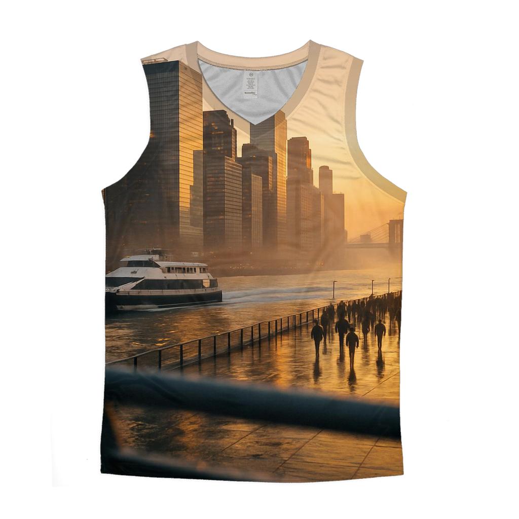 Sunrise Reflections Over Lower Manhattan custom tank tops