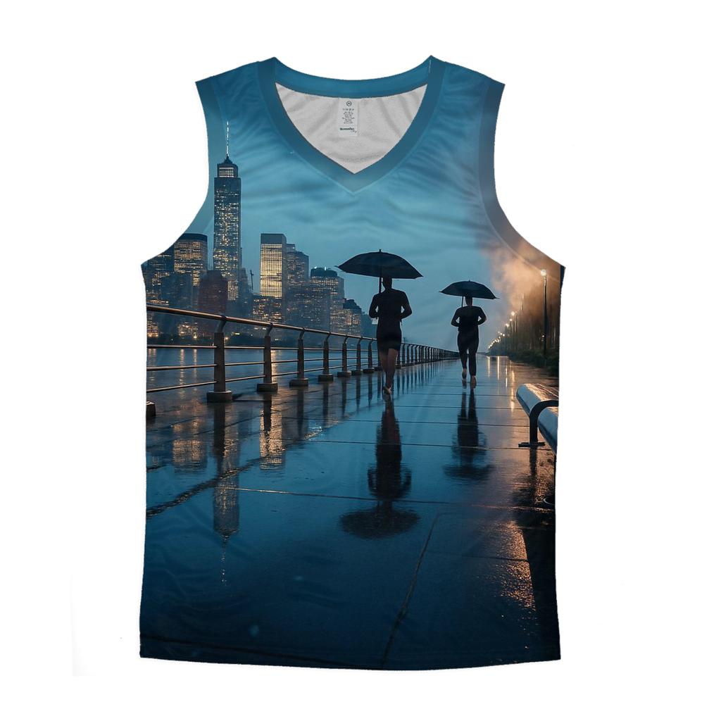 Rainwashed Riverside Twilight designer workout tanks