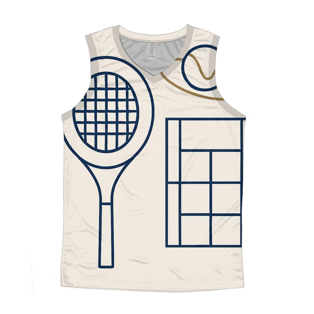 Minimal Tennis Geometry graphic print tank tops