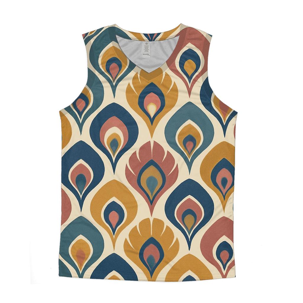 Peacock Feather Silhouette graphic print tank tops