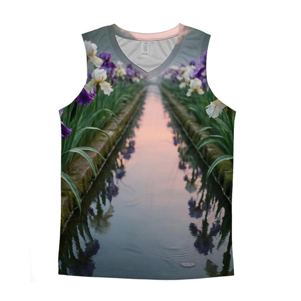 Iris Reflection Canal Garden stylish racerback tanks