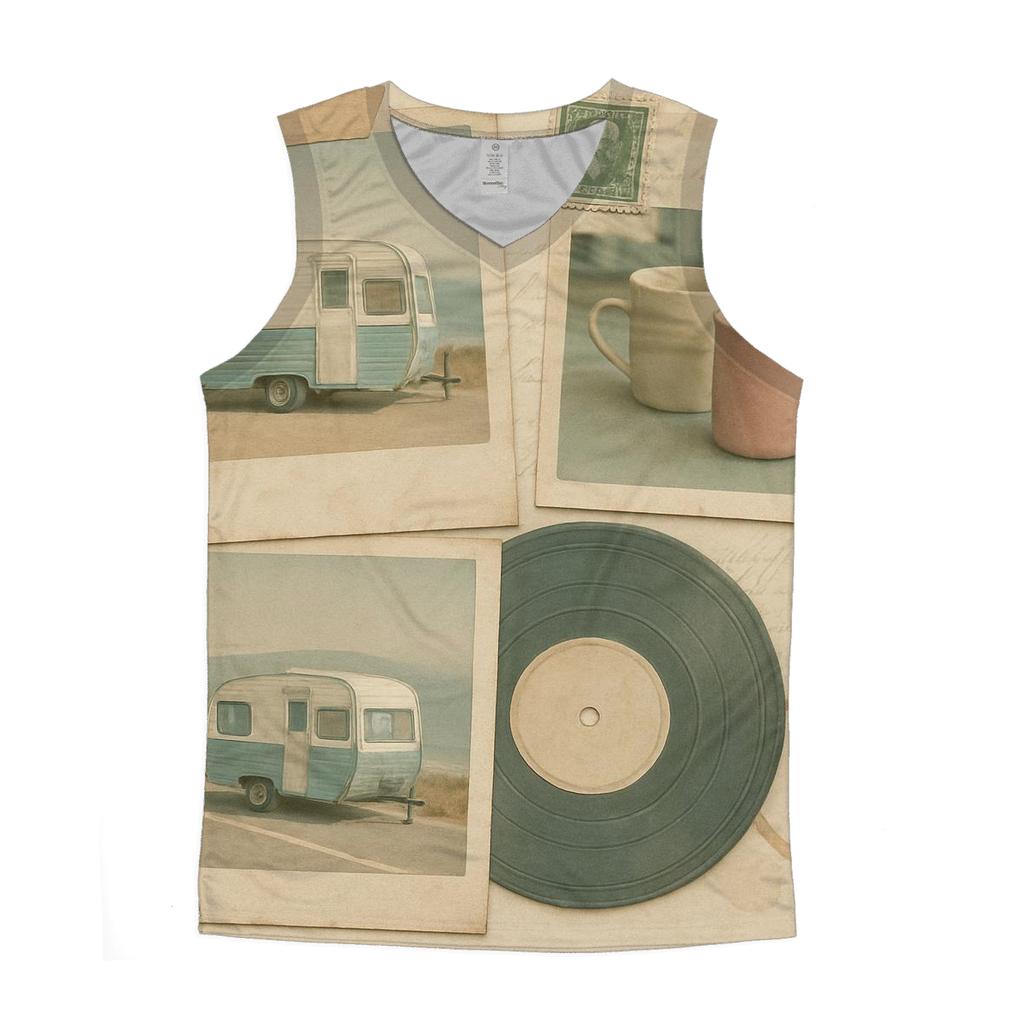Polaroid Roadtrip Collage casual summer tank tops