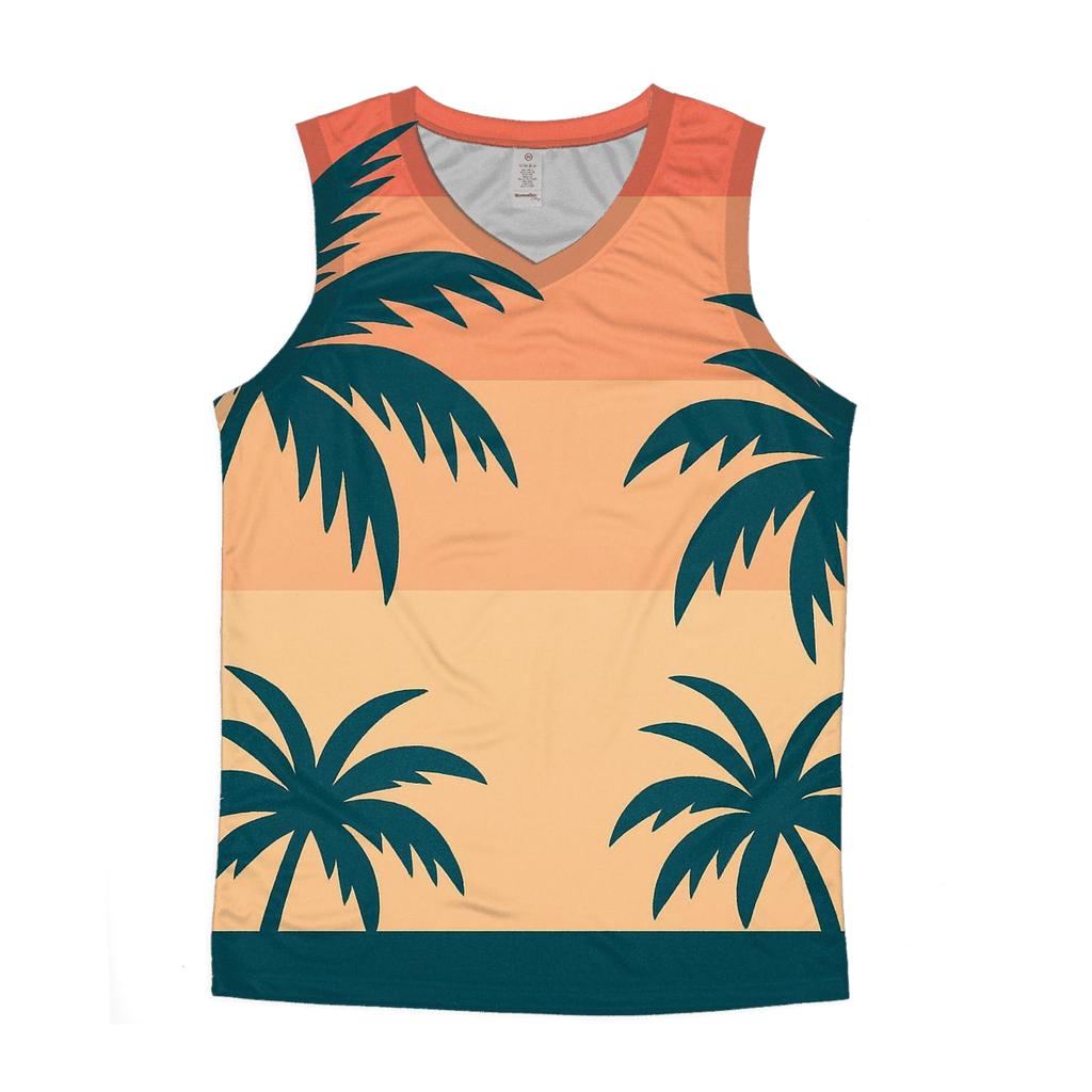 Sunset Palm Lines graphic print tank tops