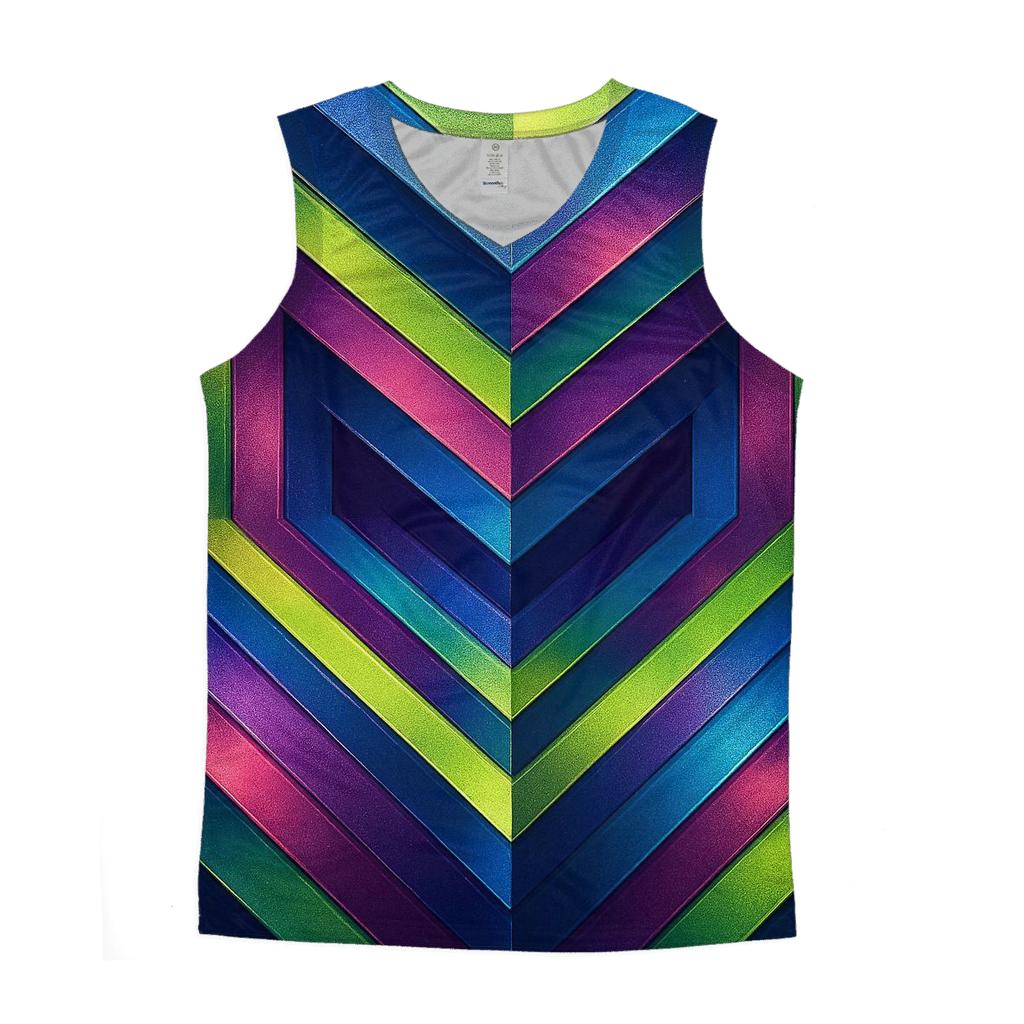 Galaxy Prism Strip cotton sleeveless tops