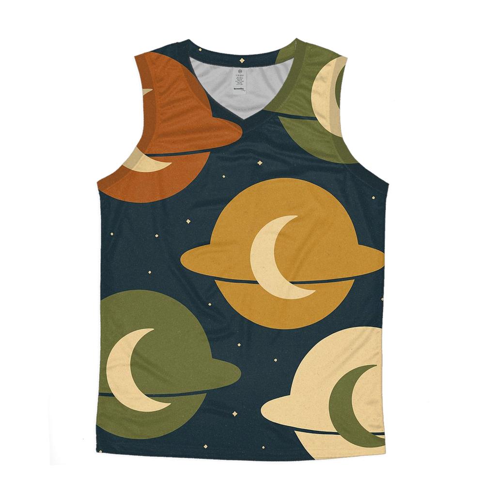 Harvest Moon Motif graphic print tank tops