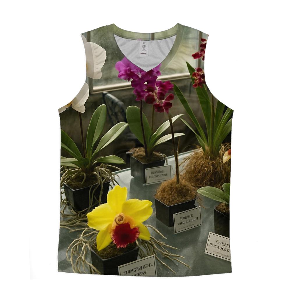 Botanical Conservatory Orchid Table graphic print tank tops