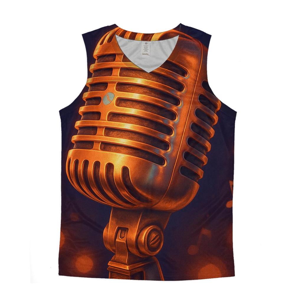 Microphone Glow Portrait cotton sleeveless tops
