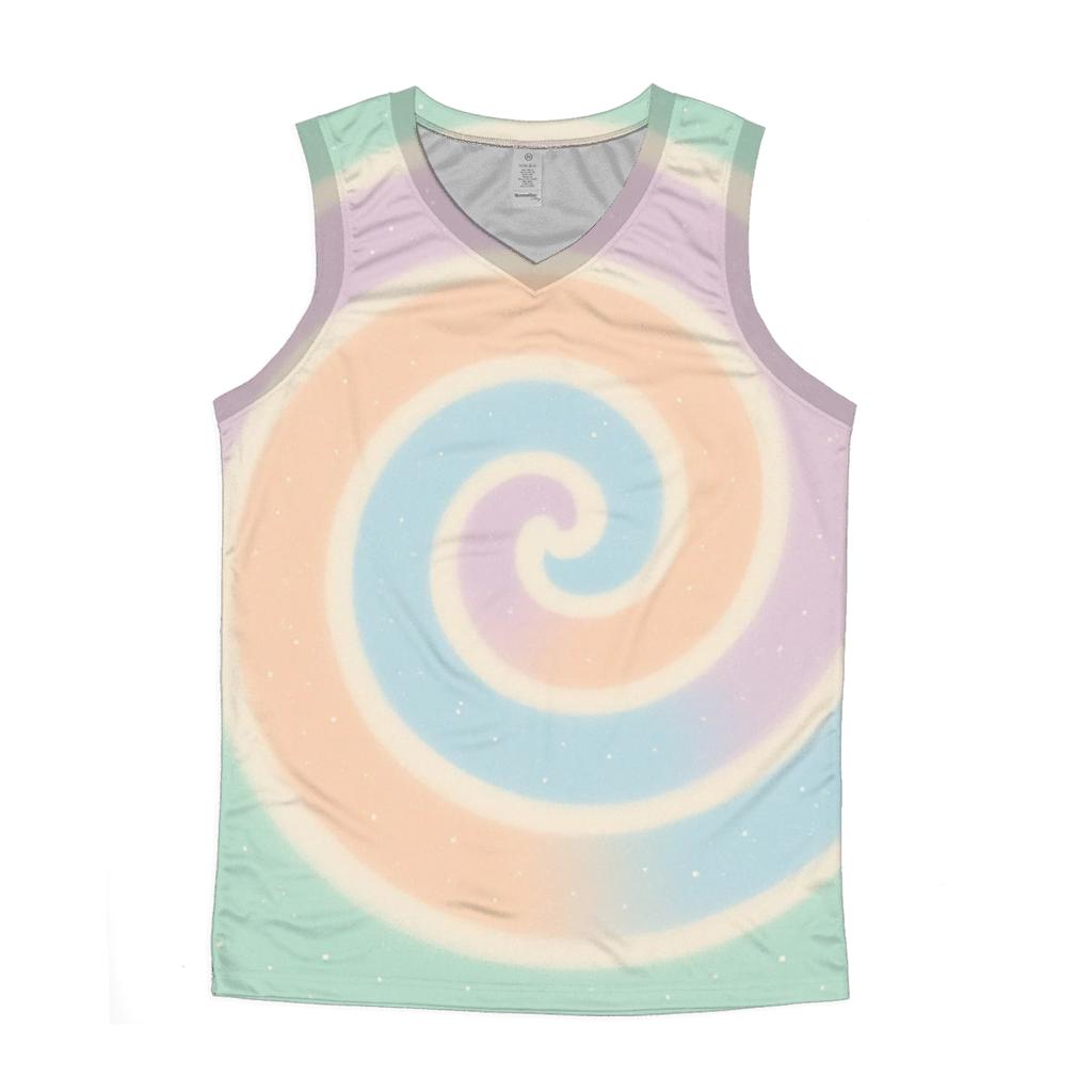 Pastel Spiral Galaxy graphic print tank tops