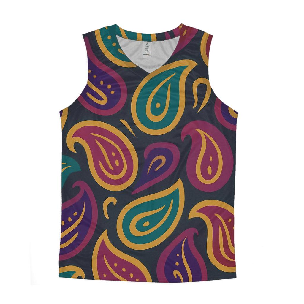 Electric Velvet Paisley cotton sleeveless tops