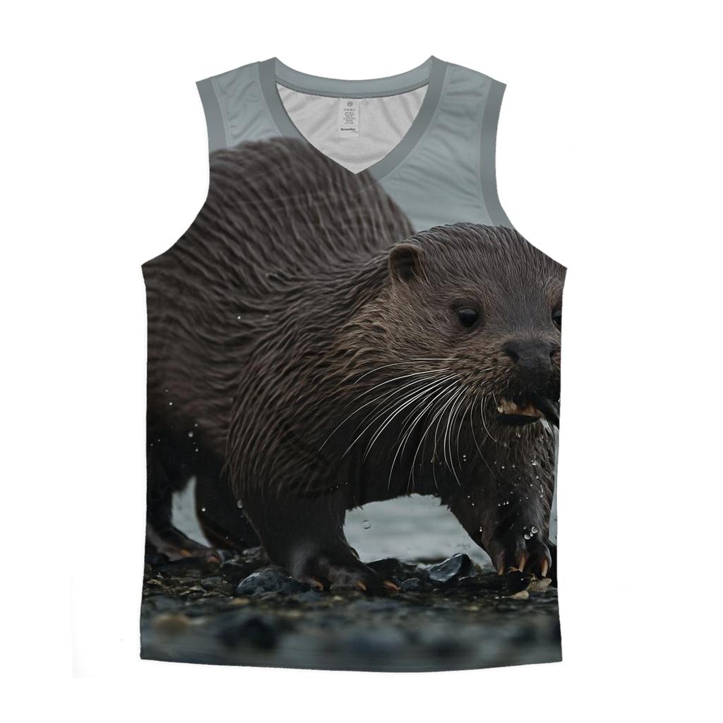 Estuary Grazer Eurasian Otter cotton sleeveless tops