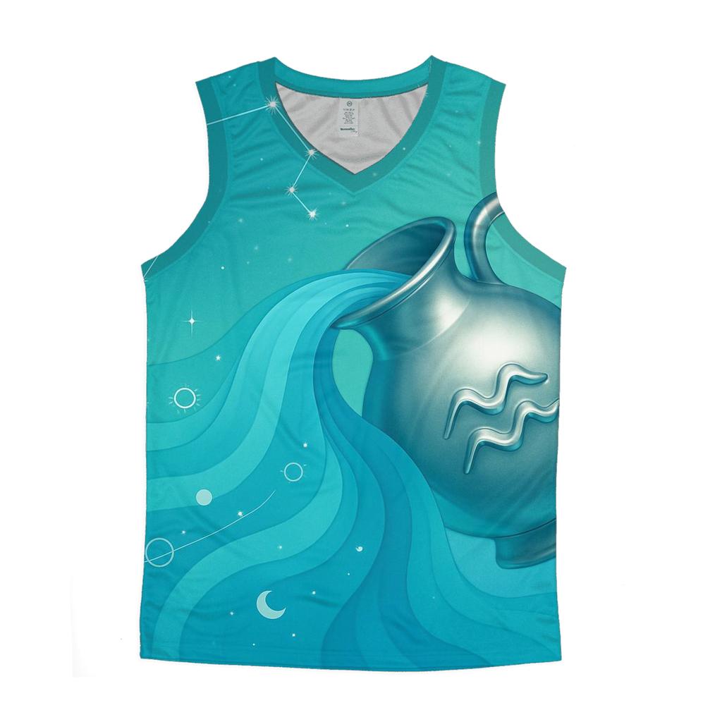 Aquarius Water Bearer Orbital Waves trendy fitted tank tops