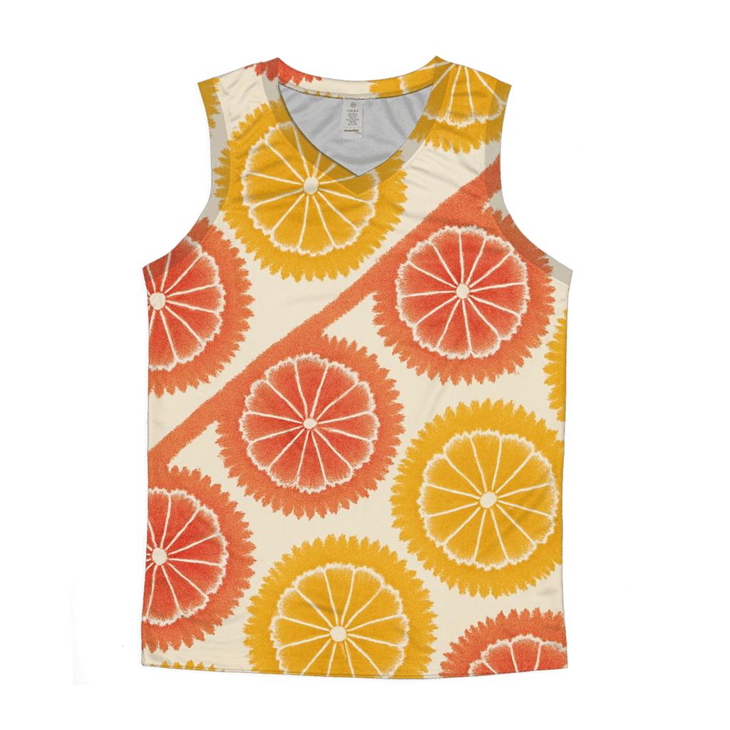 Diagonal Sunrise Kumo graphic print tank tops