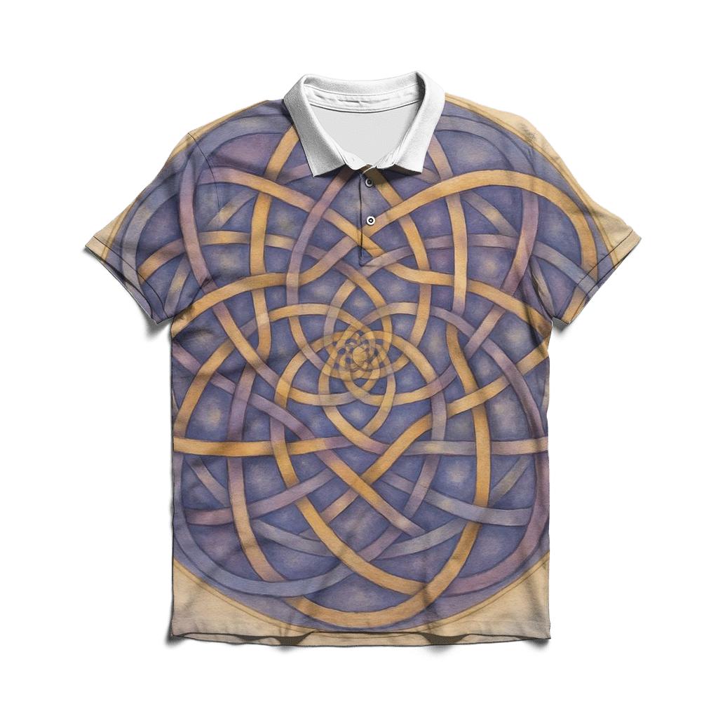 Infinite Knot Mandala designer slim fit polos