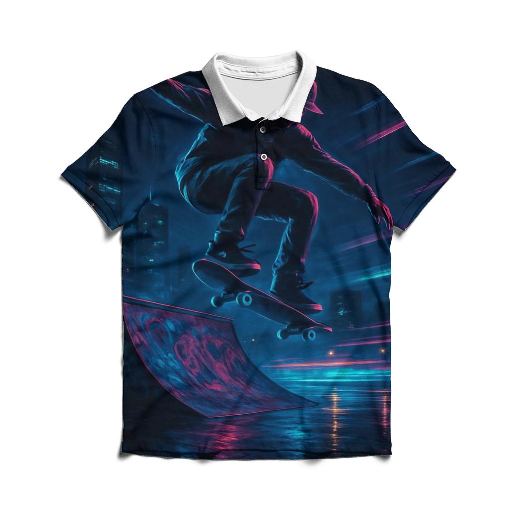 Urban Skate Night Ride stylish collar polo tees