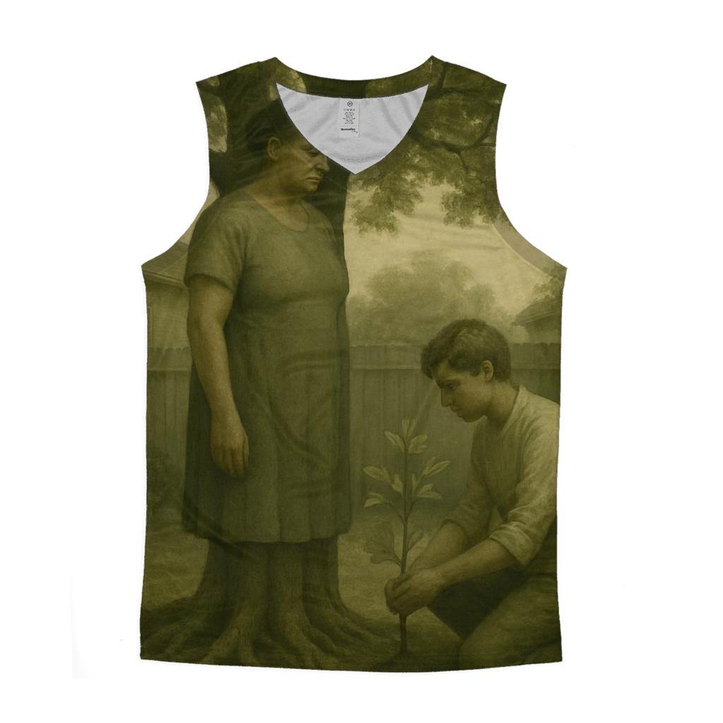 Her Silent Strength graphic print tank tops