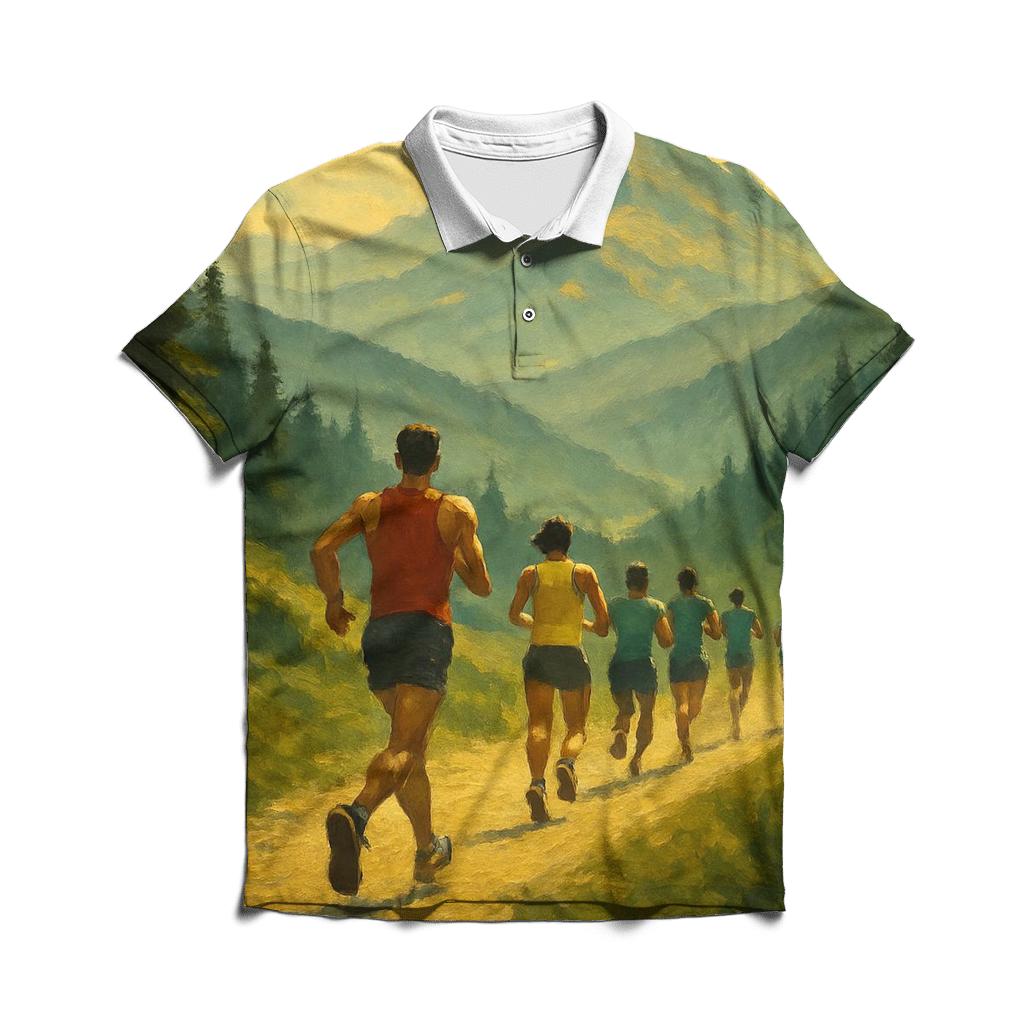 Mountain Trail Marathon branded logo polo shirts