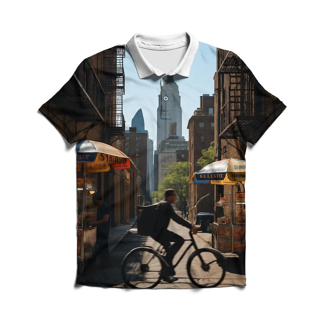 Lunch Hour Alleyway With Skyline Gap branded logo polo shirts