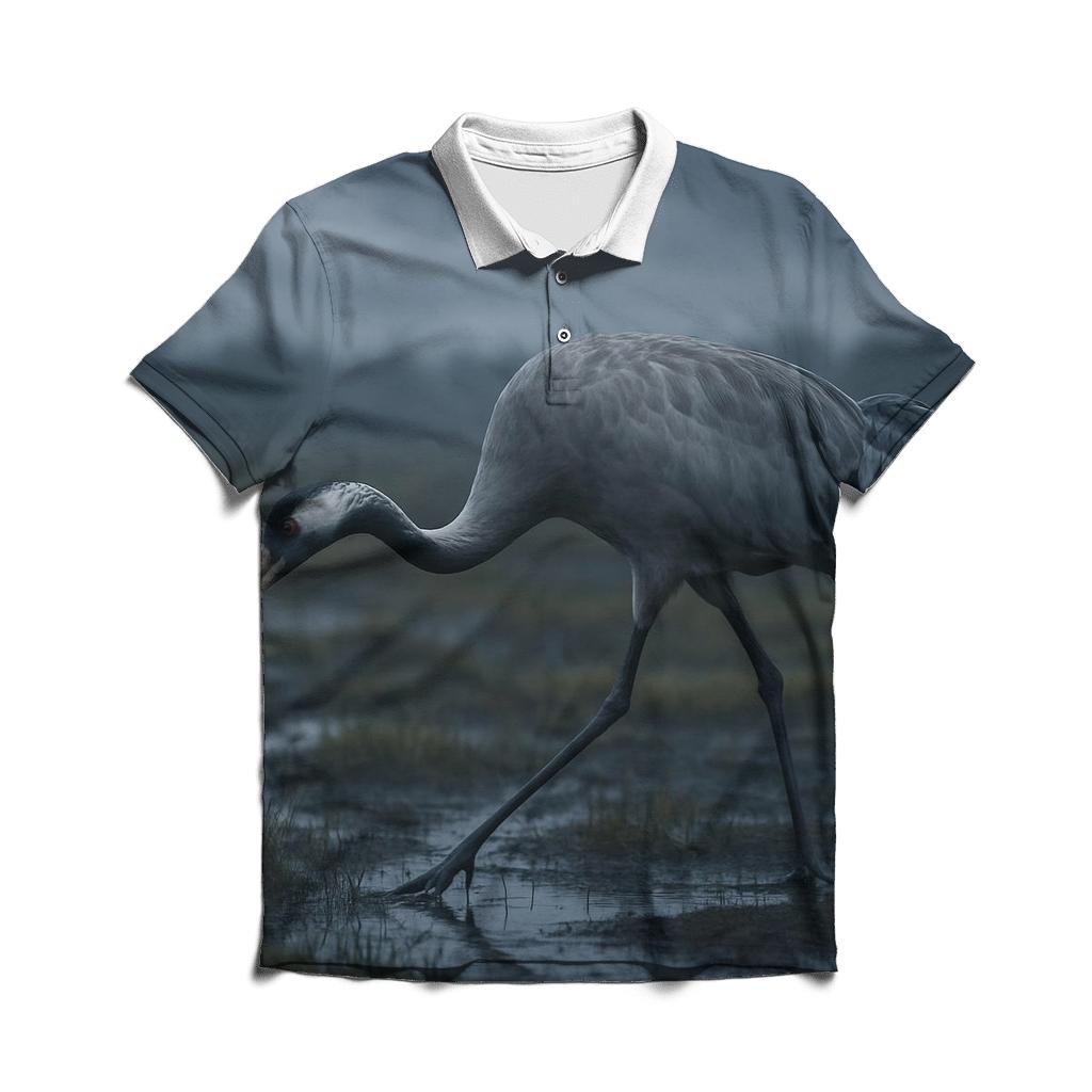 Bog Lantern Sphagnum Crane custom polo shirts