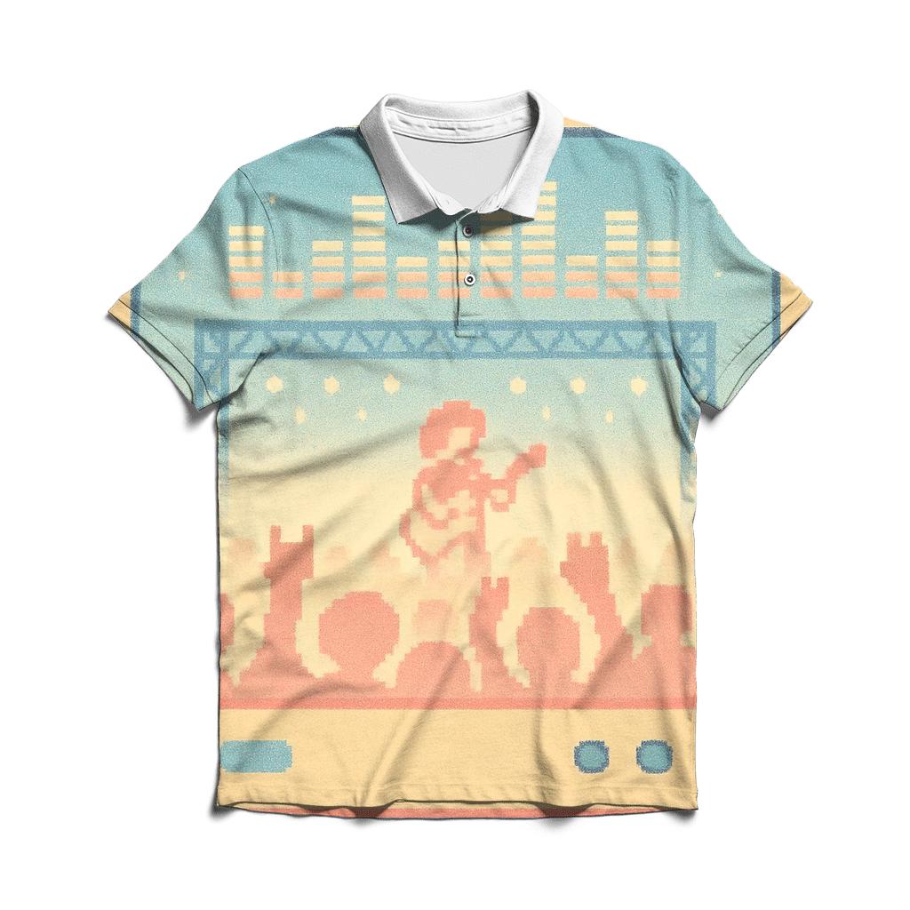 Pixel Concert Night branded logo polo shirts