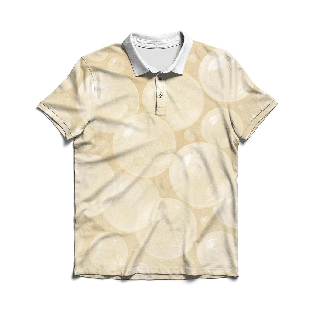 Champagne Bubble Bloom custom polo shirts