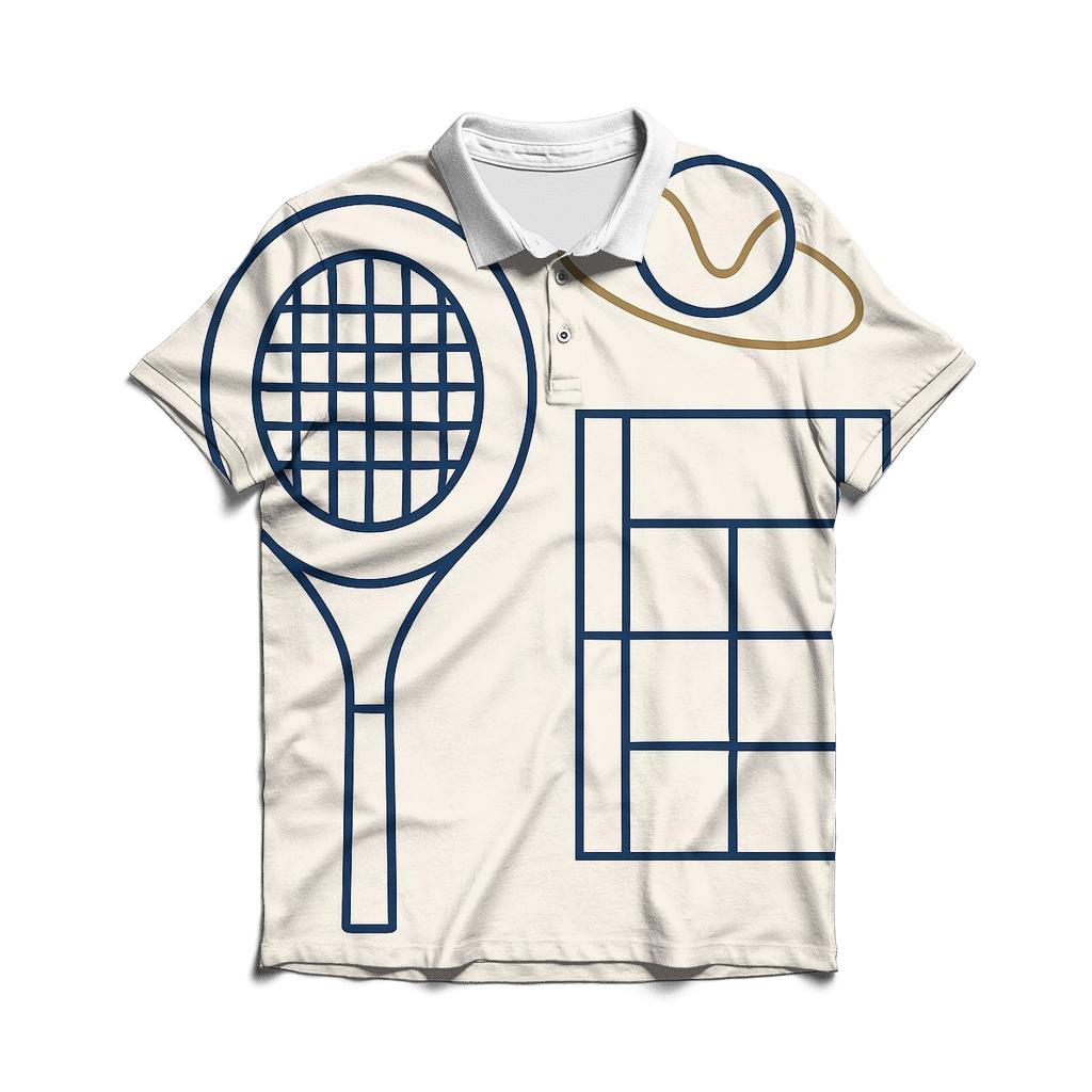 Minimal Tennis Geometry designer slim fit polos
