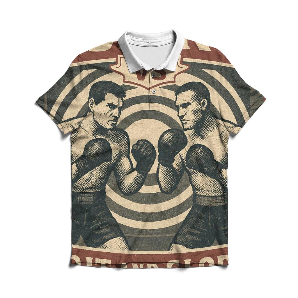 Retro Boxing Poster designer slim fit polos