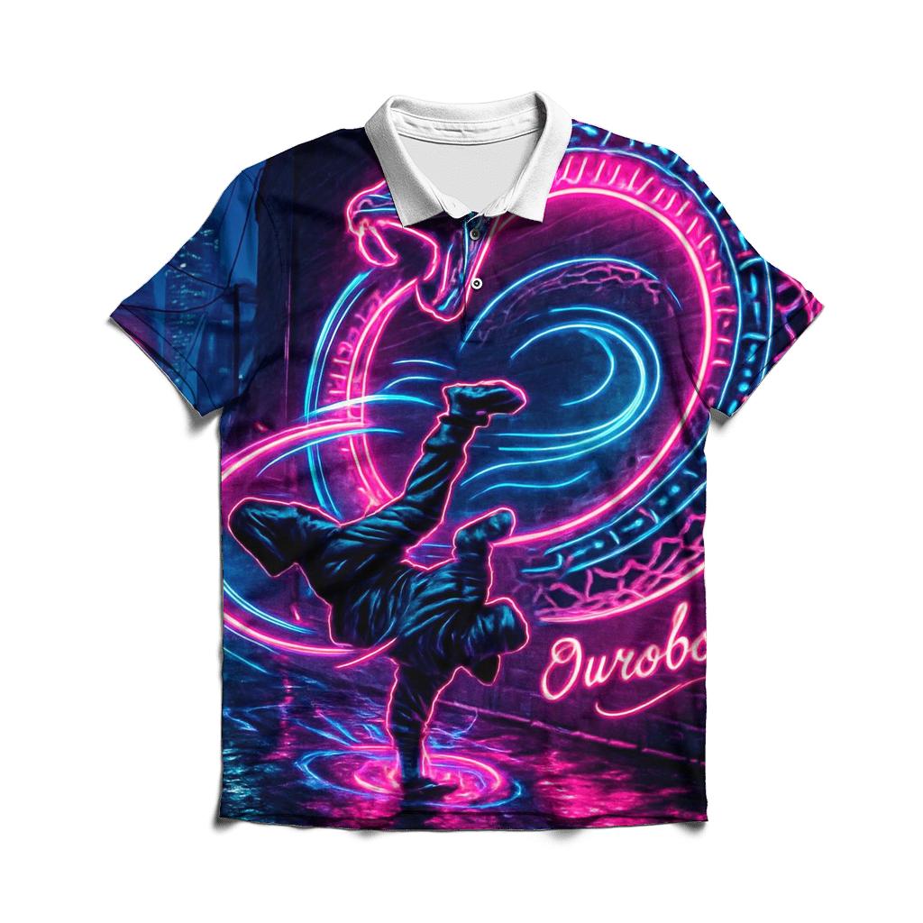 Neon Ouroboros Alley casual sports polo shirts