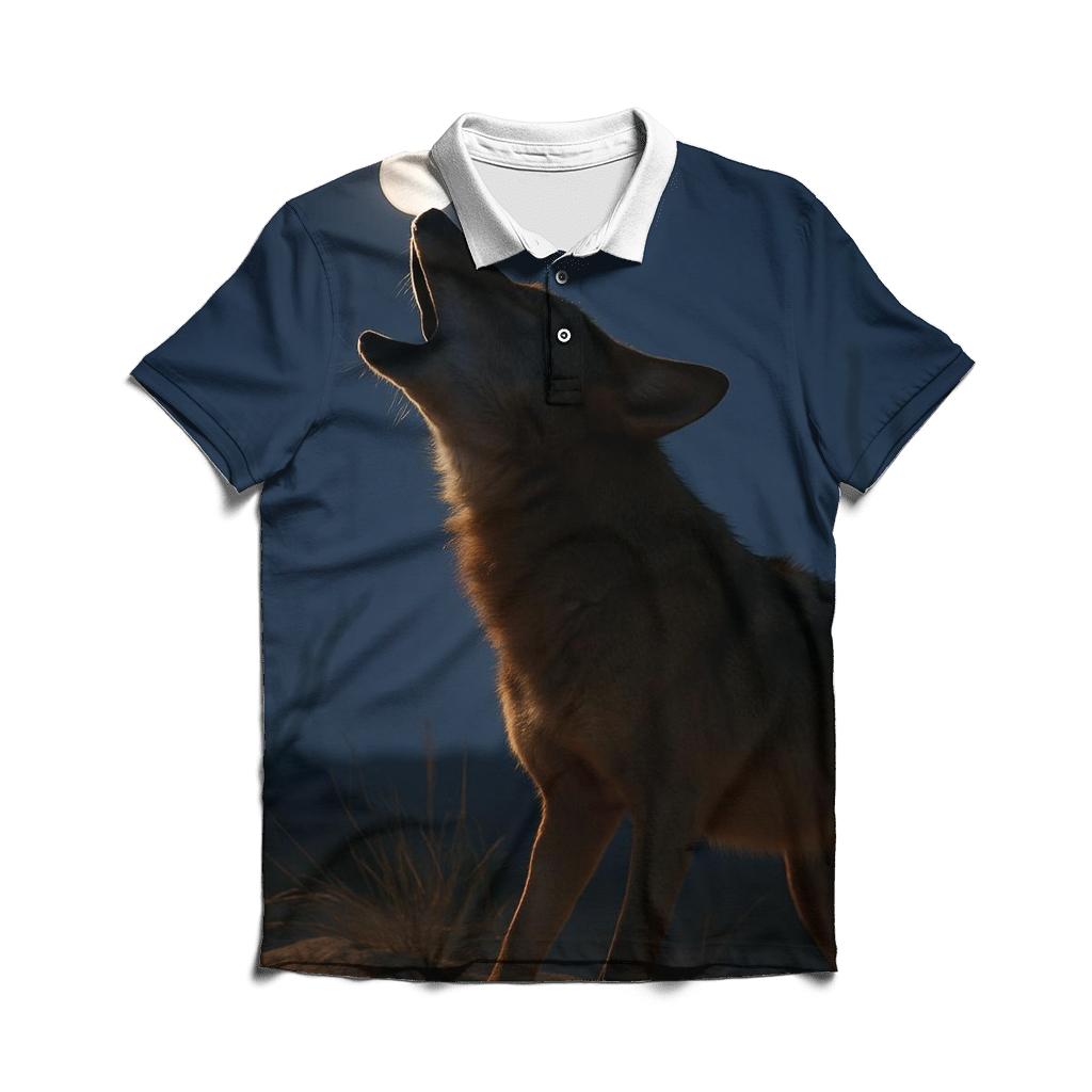 Desert Night Howl custom polo shirts