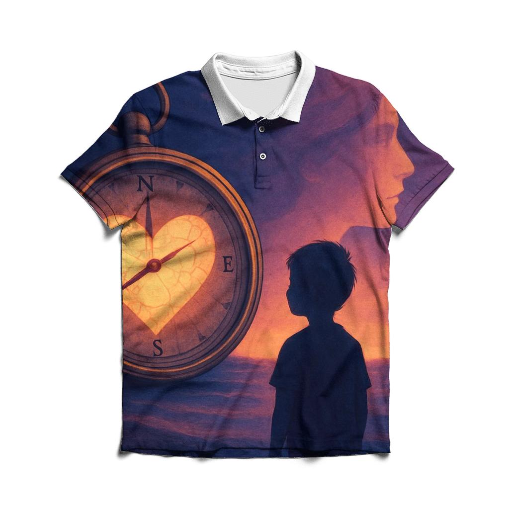 The Hearts Compass embroidered polo tops