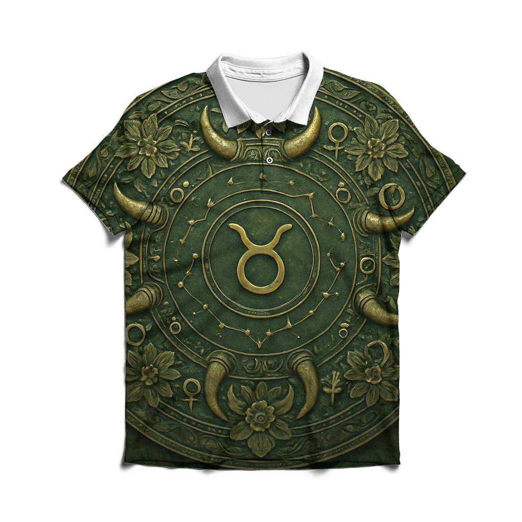 Taurus Bull Celestial Mandala classic pique polos