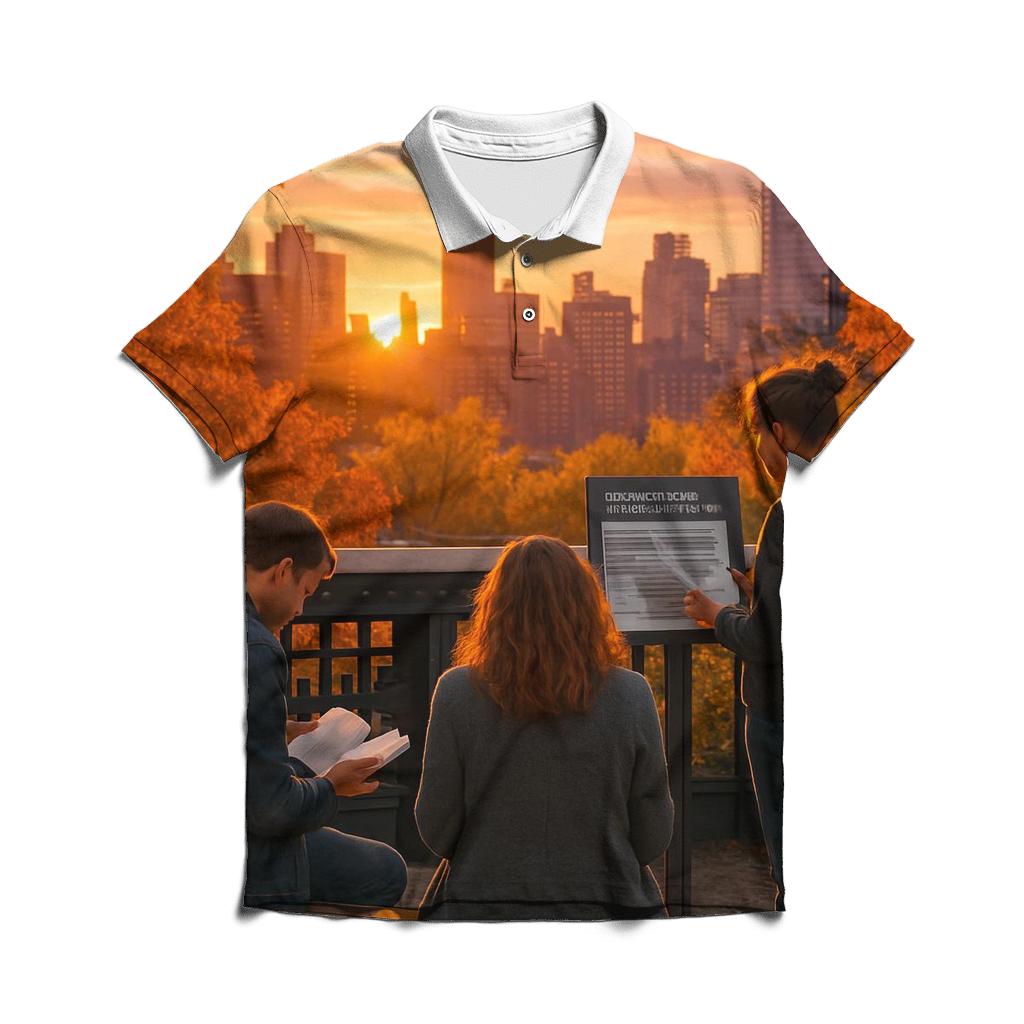 Autumn Sunset From Highline Overpass personalized polo shirts