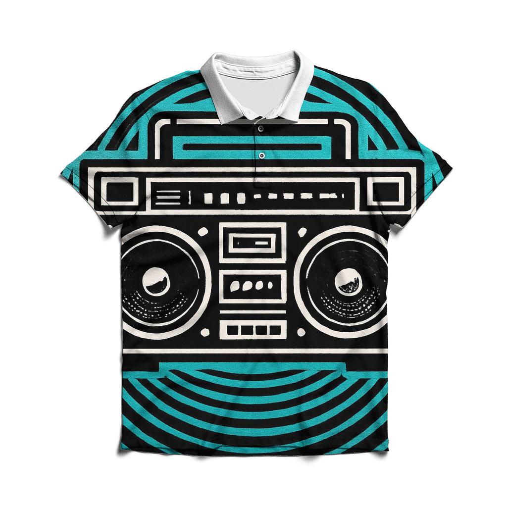 Boombox Echo Outline embroidered polo tops