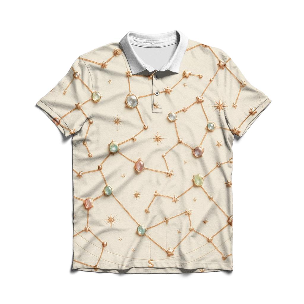 Gilded Star Map custom polo shirts