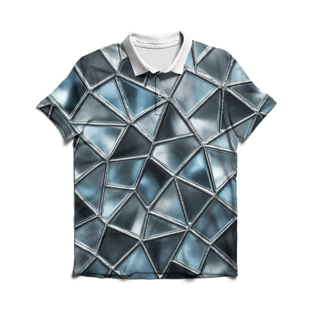 Frosted Mirror Mosaic branded logo polo shirts