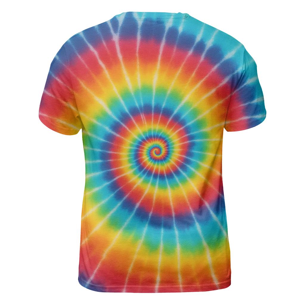 Rainbow Spiral Burst artistic all-over print tops