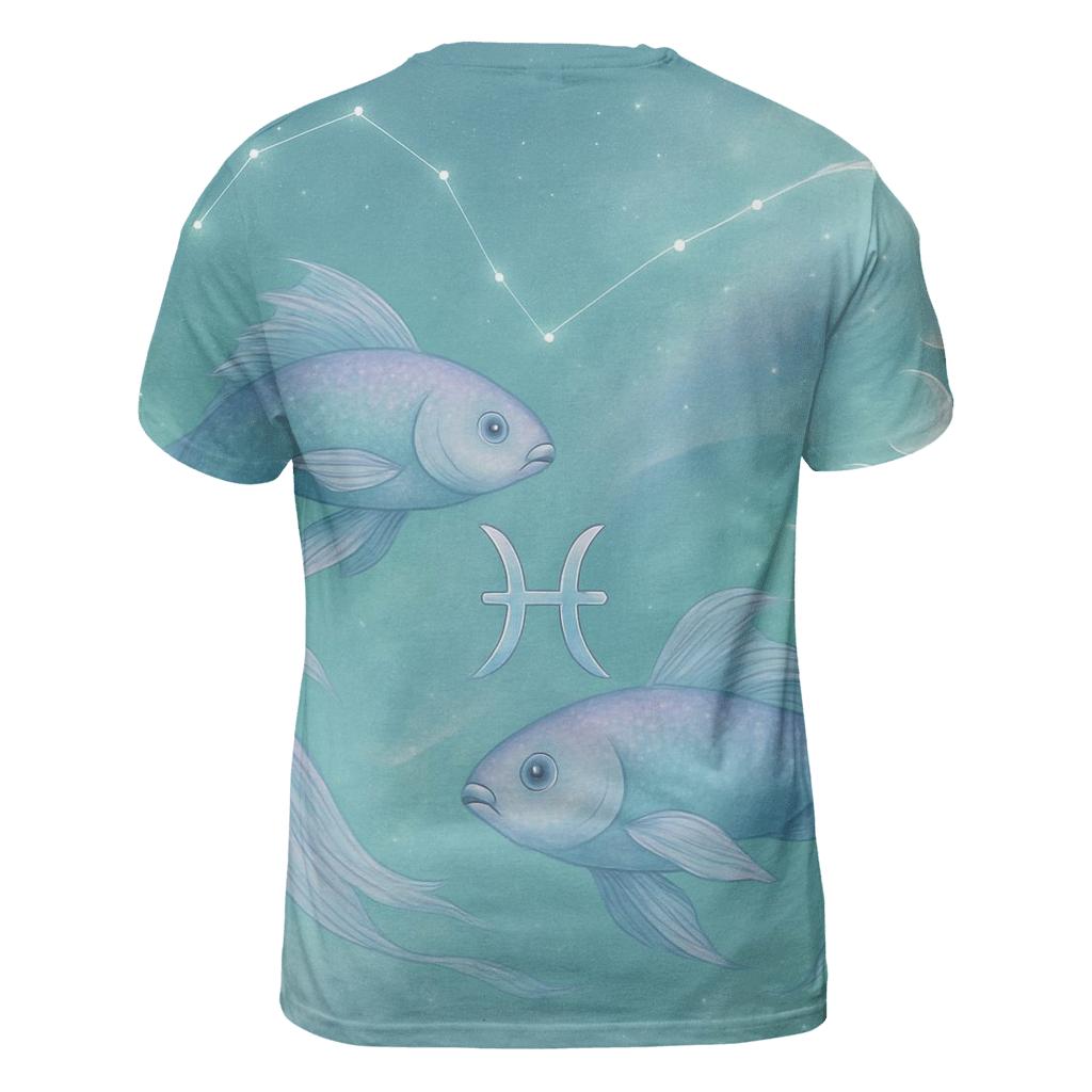 Ethereal Pisces Dual Dream Scene unique graphic print tees
