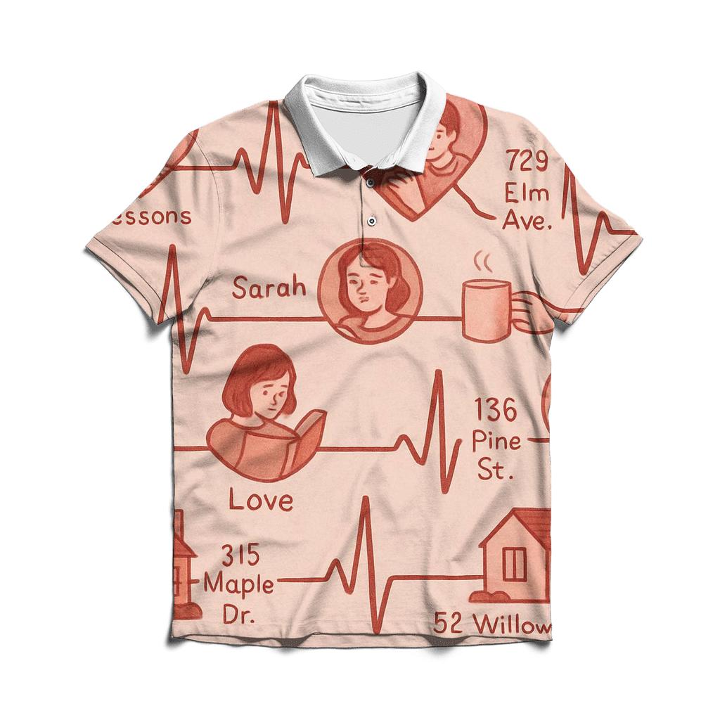 The Heartbeat Atlas classic pique polos