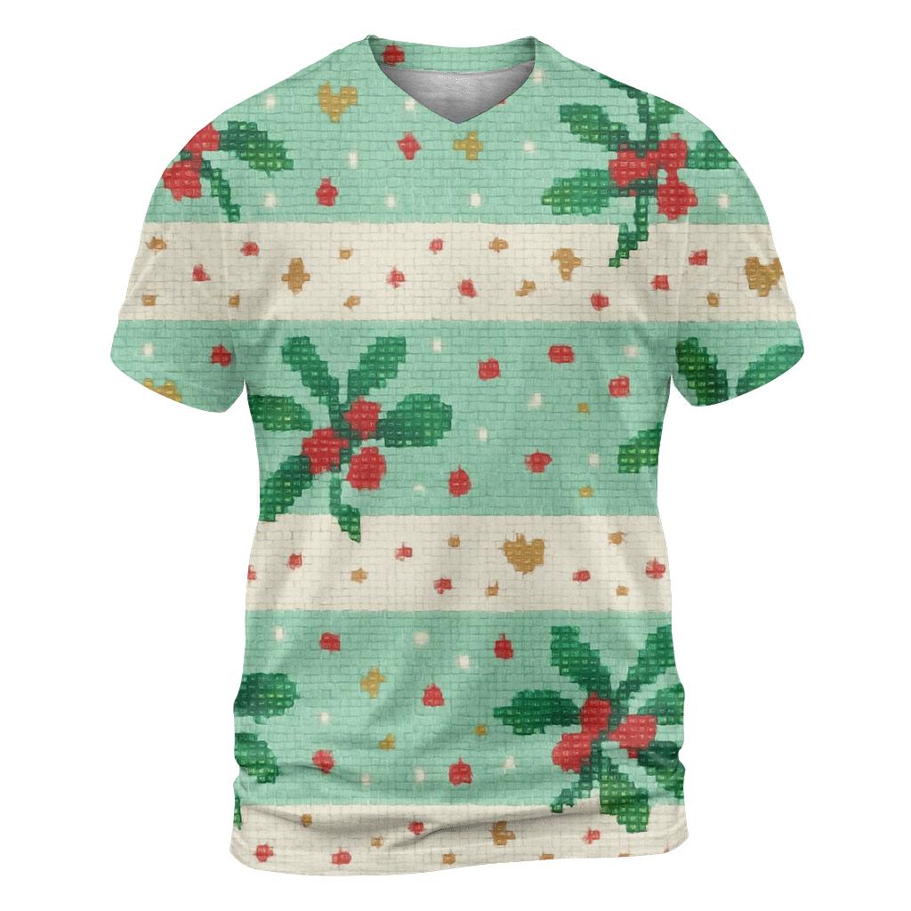 Merry Mistletoe Confetti Design artistic all-over print tops
