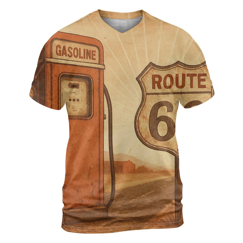 Burnt Orange Route Sixty Six Poster designer pattern shirts