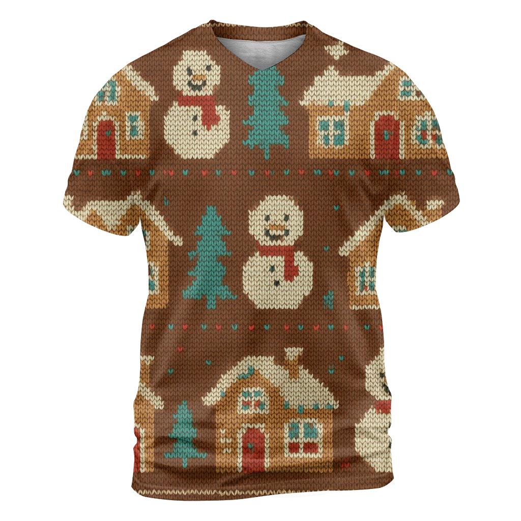 Gingerbread Village Parade Design personalized full print shirts