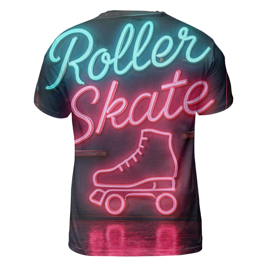 Retro Neon Roller Rink Sign artistic all-over print tops