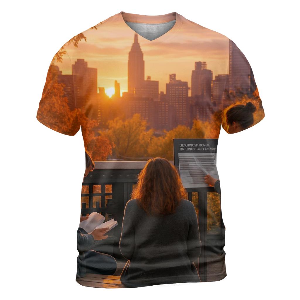 Autumn Sunset From Highline Overpass artistic all-over print tops