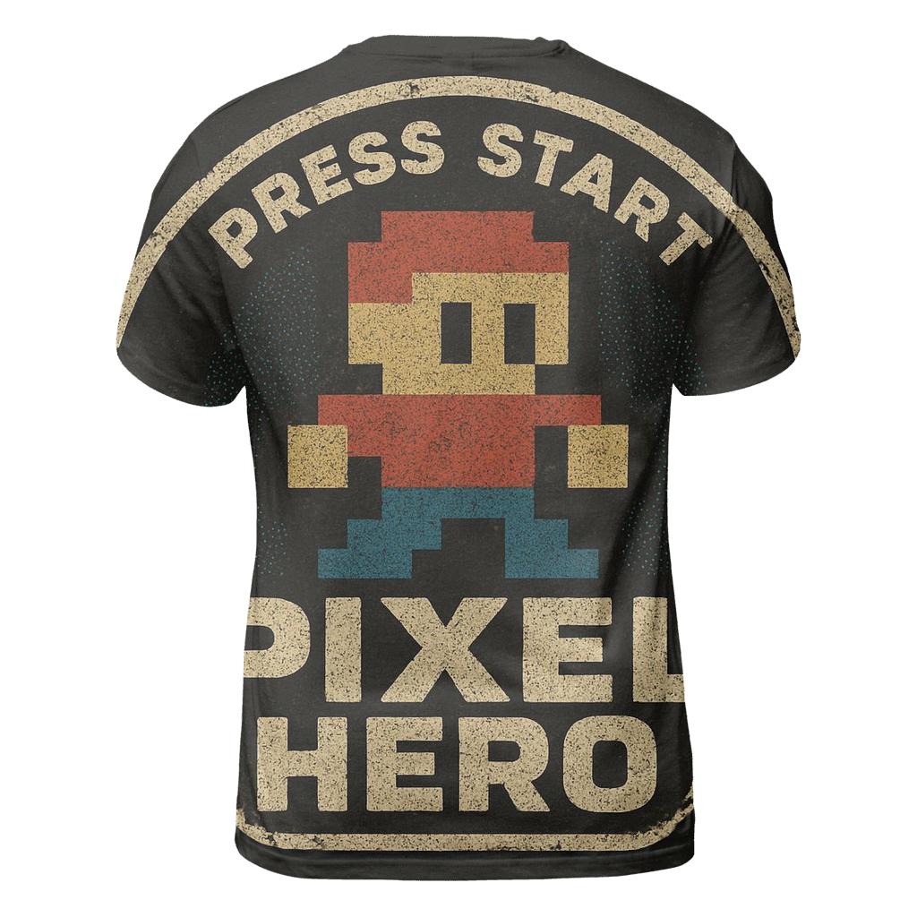 Vintage Arcade Pixel Badge trendy printed shirt styles